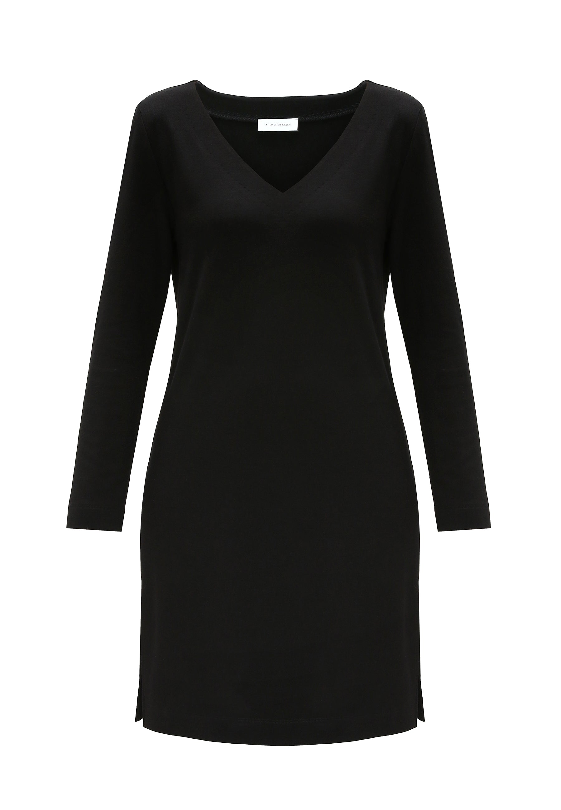 V-NECK LONG SLEEVE DRESS