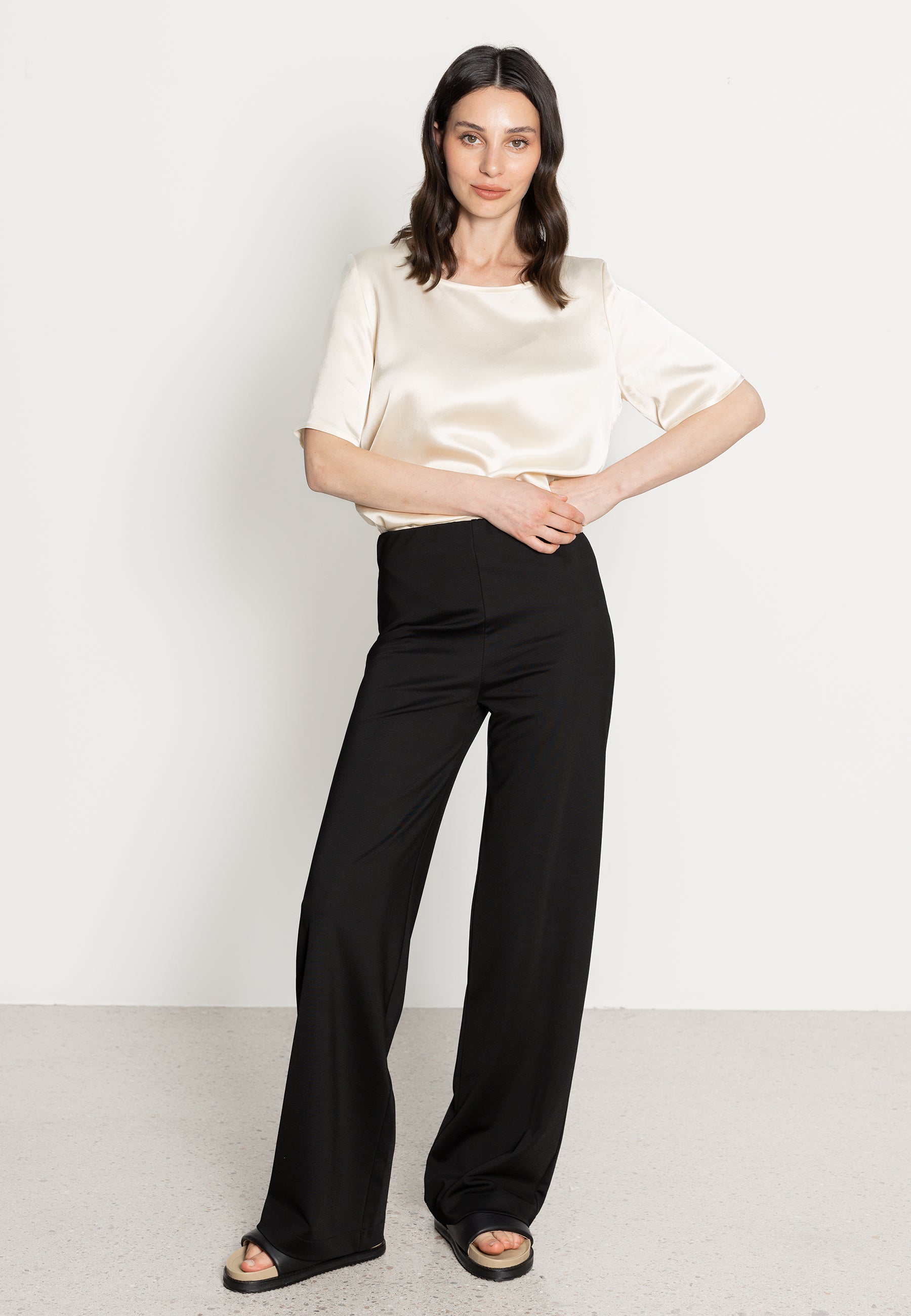 WIDE JERSEY TROUSERS