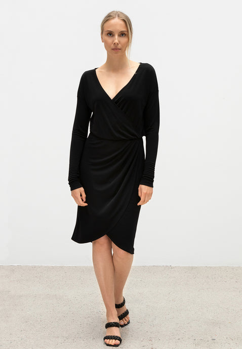 WRAP MIDI DRESS